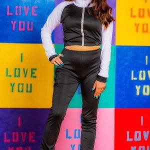 Black & white track suit